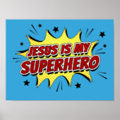 Jesus ist mein Superhelden und Christlicher Glaube Poster (Vorne)