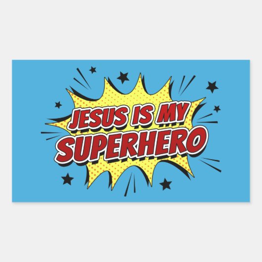 Jesus ist mein Superhelden und Christlicher Glaube Rechteckiger Aufkleber (Vorderseite)