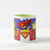JESUS ist mein SUPERHERO Personalisiert COMIC HERO Tasse (Zentrum)
