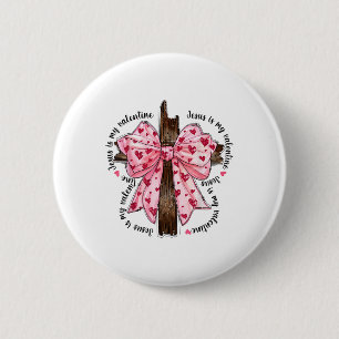 Jesus ist mein Valentiner Coquette Bow Christliche Button