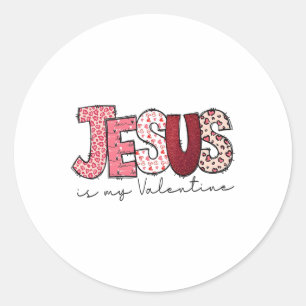 Jesus ist mein Valentiner Religiöser Gott Christli Runder Aufkleber