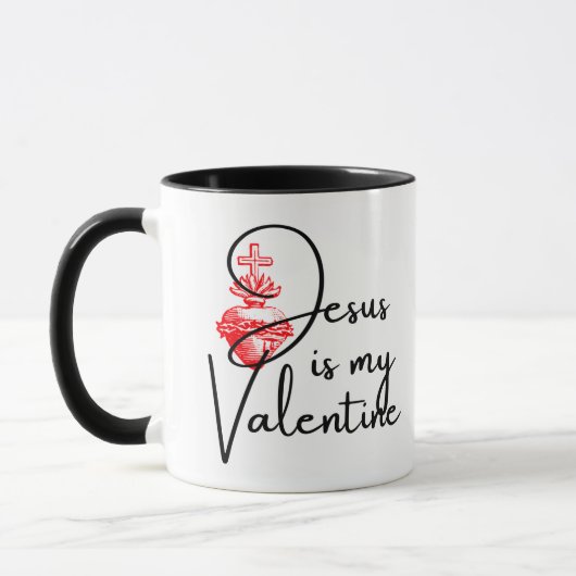Jesus ist mein Valentinisches Rotes Herz Religiös Tasse (Links)