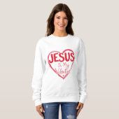 Jesus ist mein Valentinstag - rot Sweatshirt (Vorne ganz)