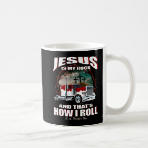 Jesus ist meine Felsen-Fernlastfahrer-Tasse Kaffeetasse