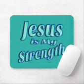 Jesus ist meine Kraft-Minze Mousepad (Mit Mouse)
