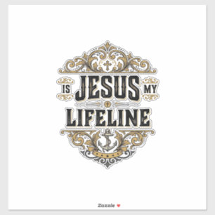 Jesus ist meine Lebenslinie Vintage-Christen-Shirt Aufkleber