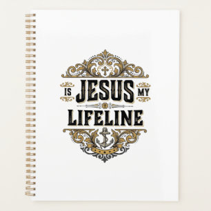 Jesus ist meine Lebenslinie Vintage-Christen-Shirt Planer