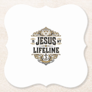 Jesus ist meine Lebenslinie Vintage-Christen-Shirt Untersetzer