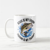Jesus ist meine Retter-Fischerei ist meine Therapi Kaffeetasse (Links)