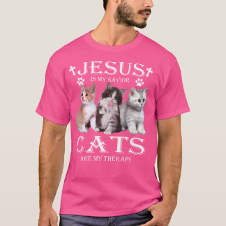 Jesus ist meine Retter Katzen sind meine Heilchris T-Shirt