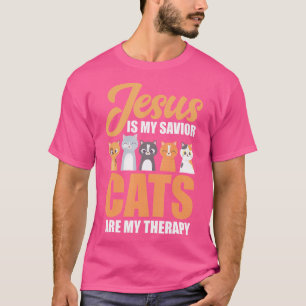 Jesus ist meine Retter Katzen sind meine Therapie T-Shirt