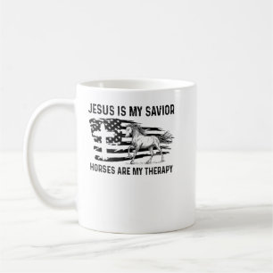 Jesus ist meine Retter Pferde sind meine Therapie  Kaffeetasse