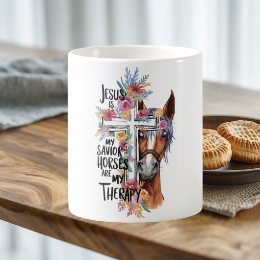 Jesus ist meine Retter Pferde sind meine Therapie Kaffeetasse
