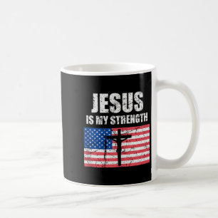 Jesus ist meine Stärke USA-Flagge Christliches Kre Kaffeetasse
