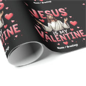 Jesus ist meine Valentine, die Liebe mit dem Glaub Geschenkpapier (Rolleneckpunkt)
