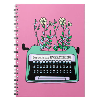 Jesus ist meine Vintage Schreibmaschine in Mint Notizblock