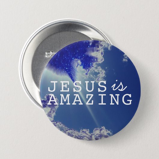 Jesus ist mit Sky Stars Phantastisch Button (Vorne & Hinten)