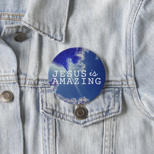 Jesus ist mit Sky Stars Phantastisch Button (Beispiel)