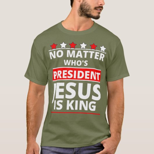 Jesus ist noch König Patriotischer Christlicher Gl T-Shirt (Vorderseite)