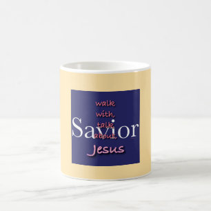 Jesus ist Retter blassgelber Christlicher Kaffee T Kaffeetasse