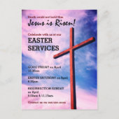 Jesus ist Risen EASTER CHURCH-DIENSTLEISTUNGEN kun Einladungspostkarte (Vorderseite)