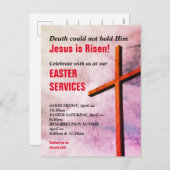 Jesus ist Risen EASTER CHURCH SERVICES Einladung (Vorne/Hinten)