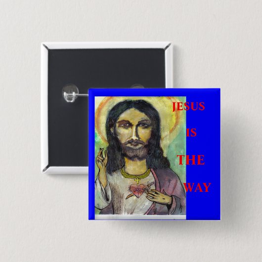JESUS, IST, WEISE BUTTON (Vorne & Hinten)