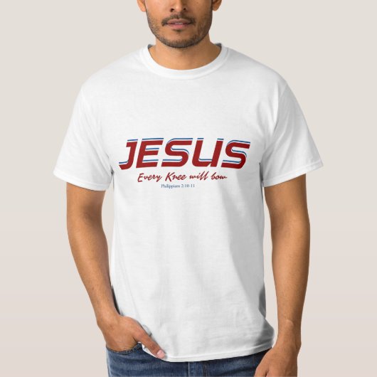 Jesus Jedes Knie wird Philippinen 2:10-11 beugen T-Shirt (Vorderseite)