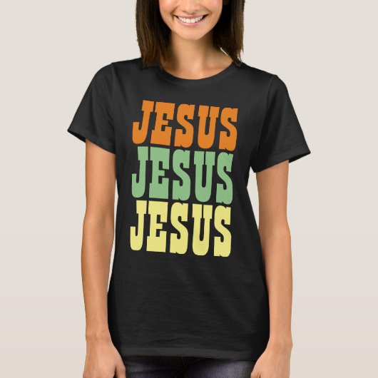 JESUS JESUS JESUS TYPOGRAPHY T-Shirt (Vorderseite)