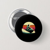 Jesus Jetski fahren - lustiger christlicher religi Button (Vorne & Hinten)