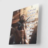 Jesus: John 3:16, Ewiges Leben Quadratische Wanduhr (Winkel)