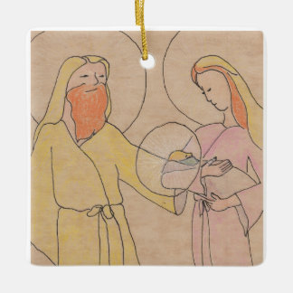 Jesus Joseph and Mary Keramikornament