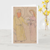 Jesus Joseph und Maria Karte (Gelbe Blume)