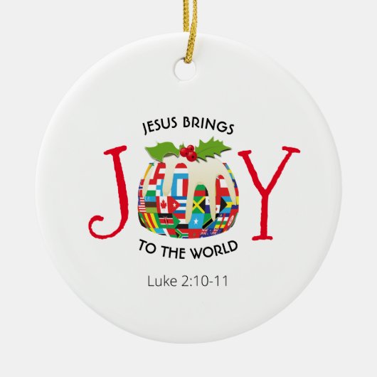 JESUS | JOY TO THE WORLD | CHRISTLICH | Weihnachte Keramik Ornament (Vorne)