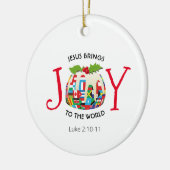 JESUS | JOY TO THE WORLD | CHRISTLICH | Weihnachte Keramik Ornament (Links)