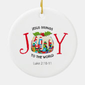 JESUS | JOY TO THE WORLD | CHRISTLICH | Weihnachte Keramik Ornament (Hinten)