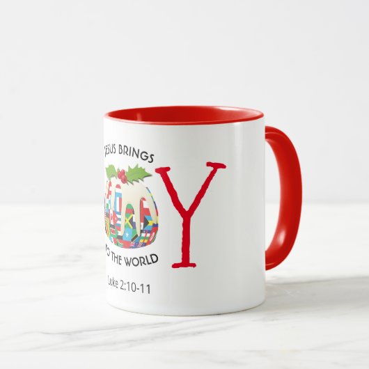 JESUS | JOY TO THE WORLD | CHRISTLICH | Weihnachte Tasse (VorderseiteRechts)
