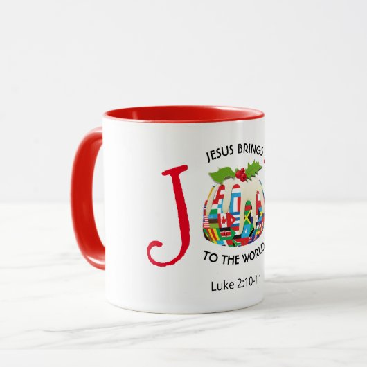 JESUS | JOY TO THE WORLD | CHRISTLICH | Weihnachte Tasse (Vorderseite Links)