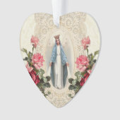 Jesus Jungfrau Maria Religiöse Vintage Rose Ornament (Vorderseite)