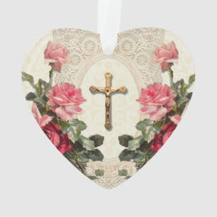 Jesus Jungfrau Maria Religiöse Vintage Rose Ornament