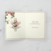 Jesus Jungfrau Mary Floral Rose Religiöse Karte (Innenseite)