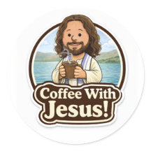 Jesus-Kaffee-Aufkleber (1,5“)