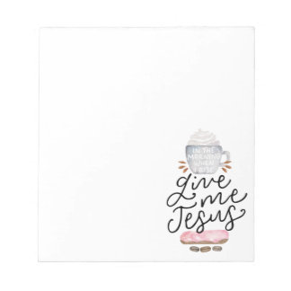 Jesus, Kaffee, Donut (Aquarell) Notizblock. Notizblock