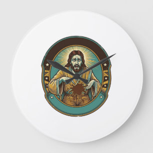 Jesus Kaffee Fleck Hose Vor dem Treffen Büro Arbei Große Wanduhr