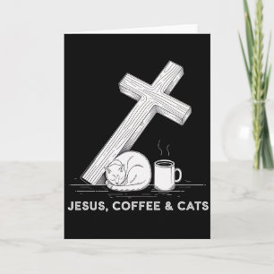 Jesus Kaffee Katzen Lustiges Süßes Design Jesus Li Karte