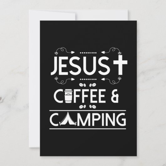 Jesus Kaffee und Camping Einladung (Vorderseite)