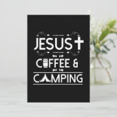 Jesus Kaffee und Camping Einladung (Stehend Vorderseite)