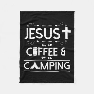 Jesus Kaffee und Camping Fleecedecke