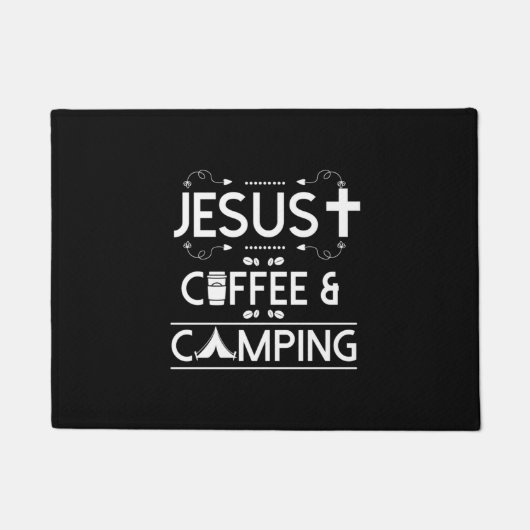 Jesus Kaffee und Camping Fußmatte (Vorderseite)