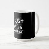 Jesus Kaffee und Camping Kaffeetasse (VorderseiteRechts)
